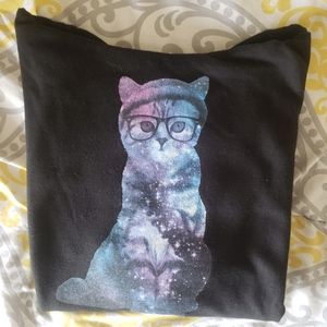 Galaxy kitty fleece hoodie, S